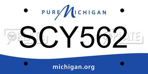SCY562 Michigan License Plate