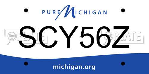 SCY56Z Michigan License Plate