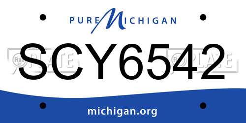 SCY6542 Michigan License Plate