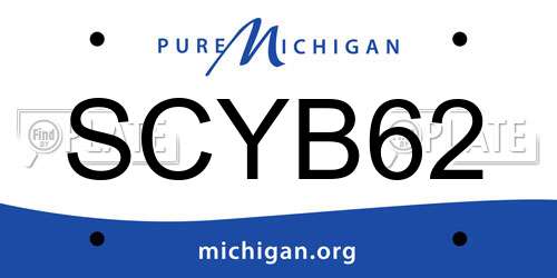 SCYB62 Michigan License Plate