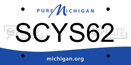 SCYS62 Michigan License Plate