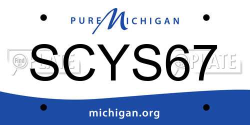 SCYS67 Michigan License Plate