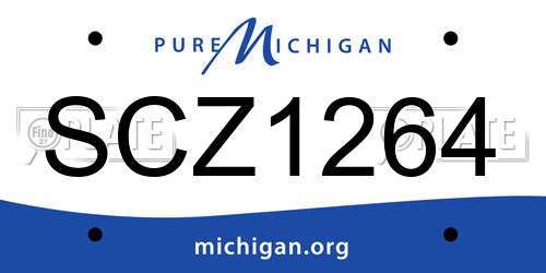 SCZ1264 Michigan License Plate