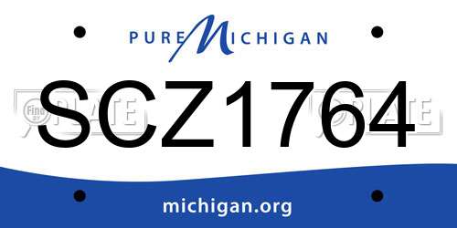 SCZ1764 Michigan License Plate