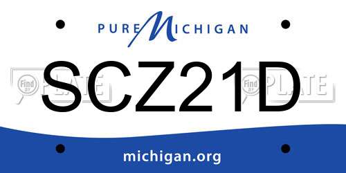 SCZ21D Michigan License Plate
