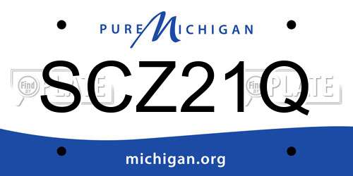 SCZ21Q Michigan License Plate