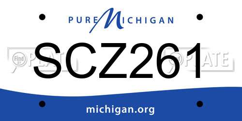 SCZ261 Michigan License Plate