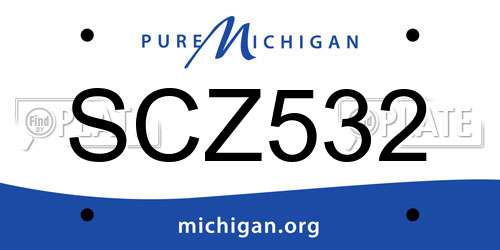 SCZ532 Michigan License Plate