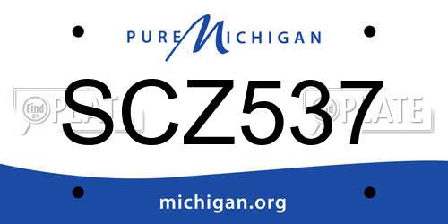 SCZ537 Michigan License Plate