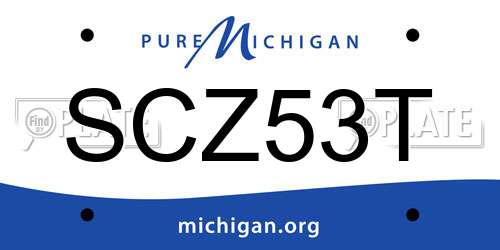 SCZ53T Michigan License Plate