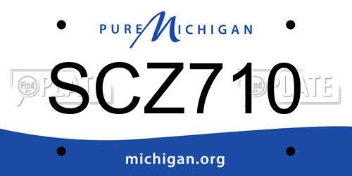 SCZ710 Michigan License Plate