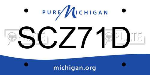 SCZ71D Michigan License Plate