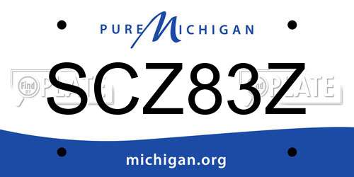 SCZ83Z Michigan License Plate