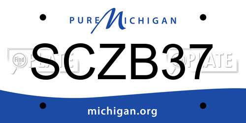 SCZB37 Michigan License Plate