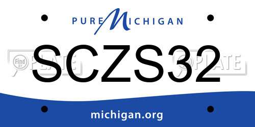 SCZS32 Michigan License Plate