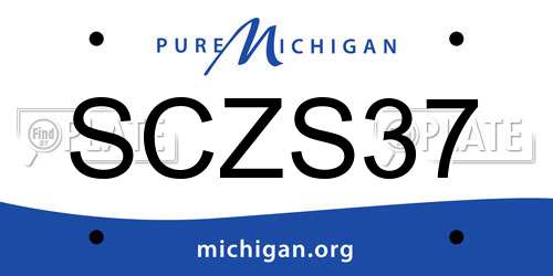 SCZS37 Michigan License Plate