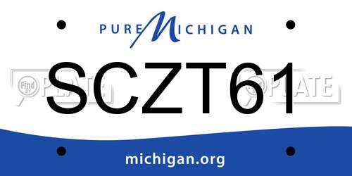 SCZT61 Michigan License Plate