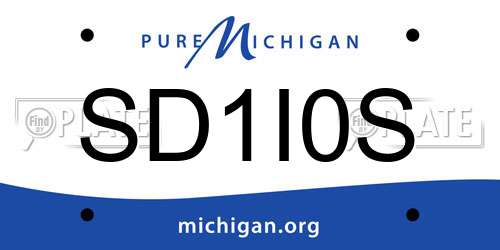 SD1I0S Michigan License Plate