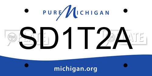 SD1T2A Michigan License Plate