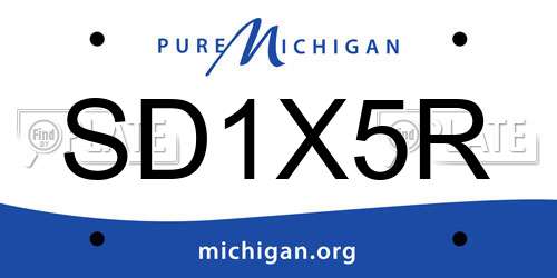SD1X5R Michigan License Plate
