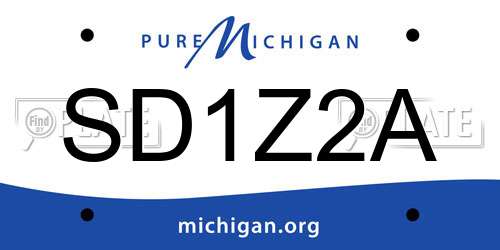SD1Z2A Michigan License Plate