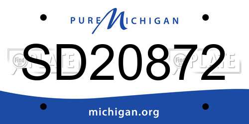 SD20872 Michigan License Plate