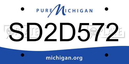 SD2D572 Michigan License Plate
