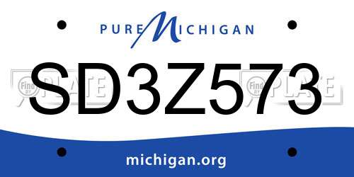 SD3Z573 Michigan License Plate