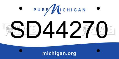 SD44270 Michigan License Plate