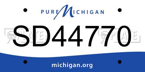 SD44770 Michigan License Plate