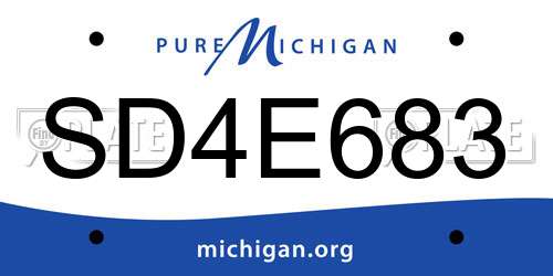 SD4E683 Michigan License Plate
