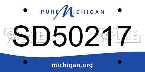 SD50217 Michigan License Plate