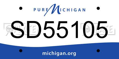 SD55105 Michigan License Plate