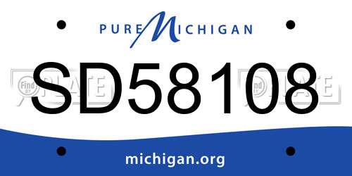 SD58108 Michigan License Plate