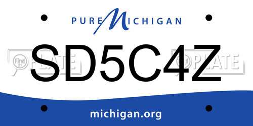 SD5C4Z Michigan License Plate
