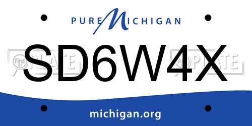 SD6W4X Michigan License Plate
