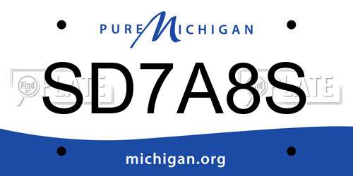 SD7A8S Michigan License Plate