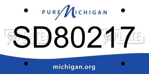 SD80217 Michigan License Plate