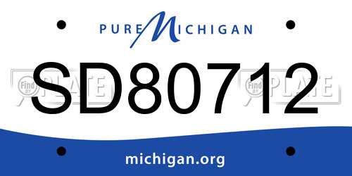 SD80712 Michigan License Plate