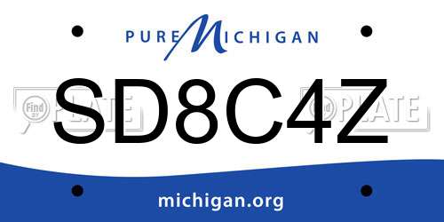 SD8C4Z Michigan License Plate