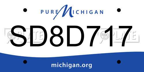 SD8D717 Michigan License Plate