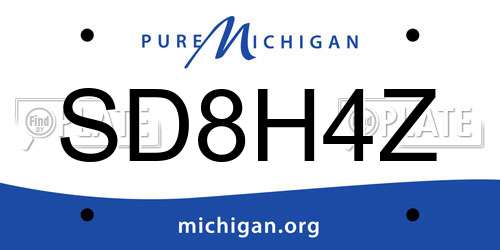 SD8H4Z Michigan License Plate