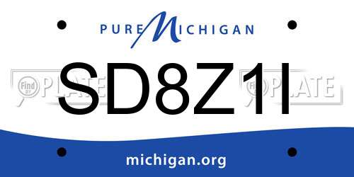 SD8Z1I Michigan License Plate