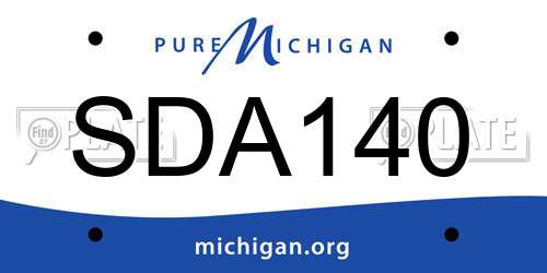 SDA140 Michigan License Plate