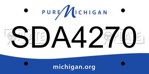 SDA4270 Michigan License Plate