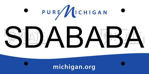 SDABABA Michigan License Plate