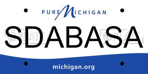 SDABASA Michigan License Plate