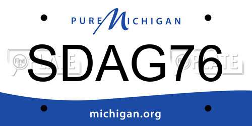 SDAG76 Michigan License Plate