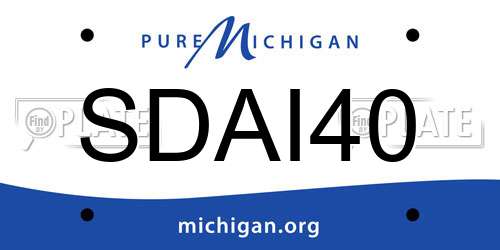 SDAI40 Michigan License Plate