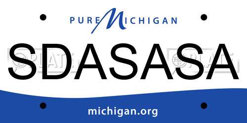 SDASASA Michigan License Plate